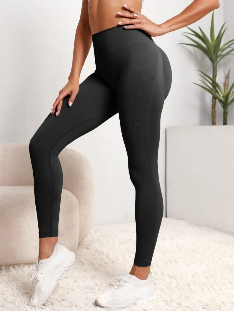 Legging taille haute femme à maintien du ventre, doux et extensible, pour le yoga et la course à pied 3