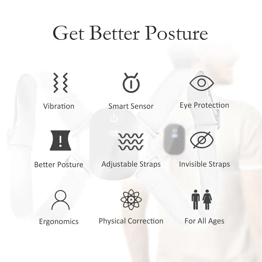 Correcteur de posture, utilisation en extérieur et au bureau