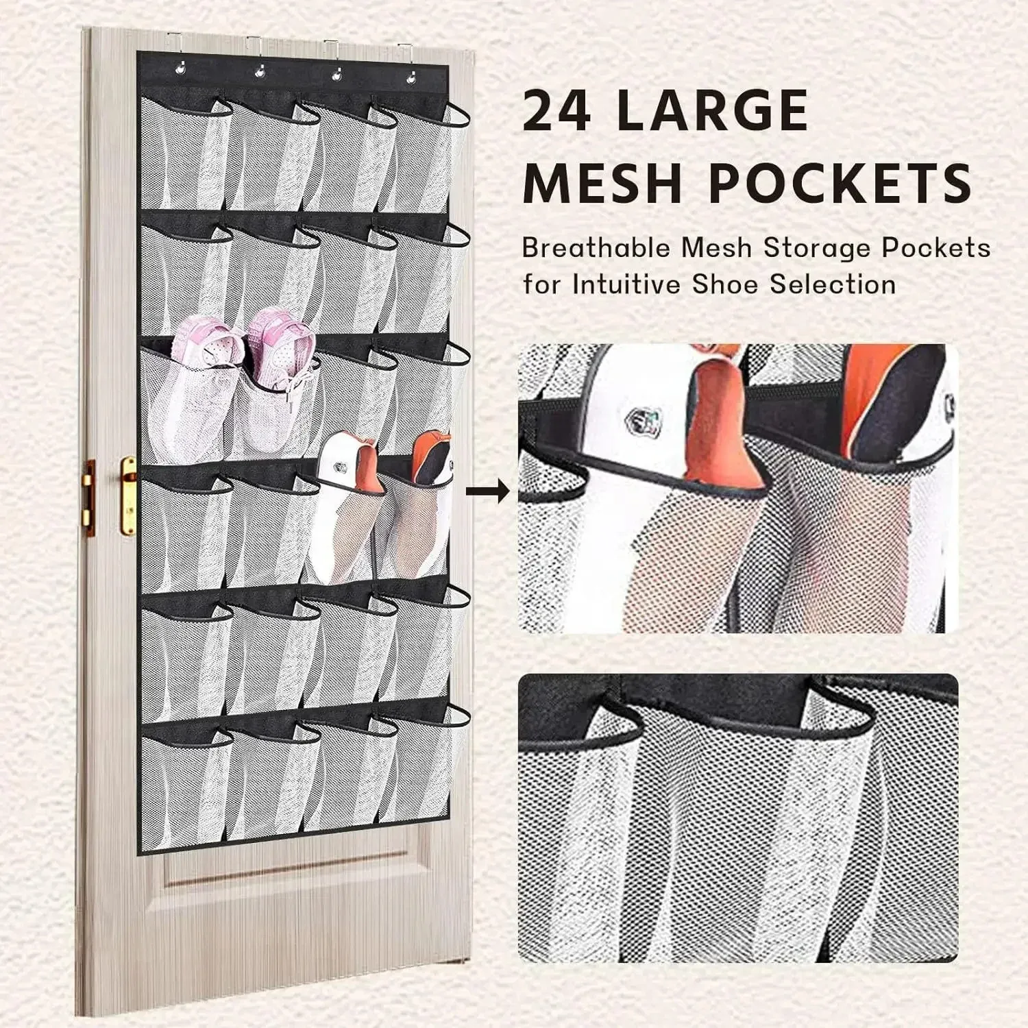 Organisateur de chaussures sur porte de placard