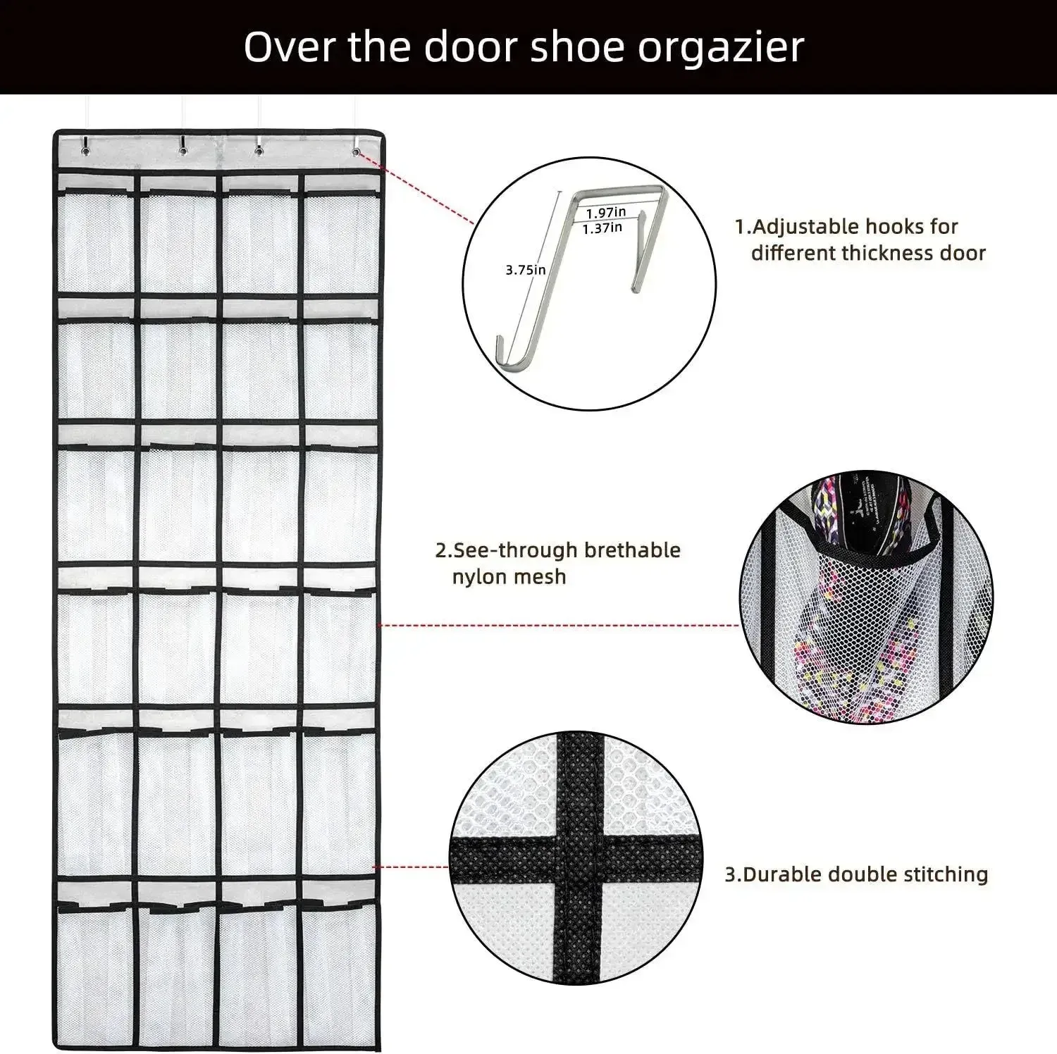 Rangement de chaussures en maille suspendu