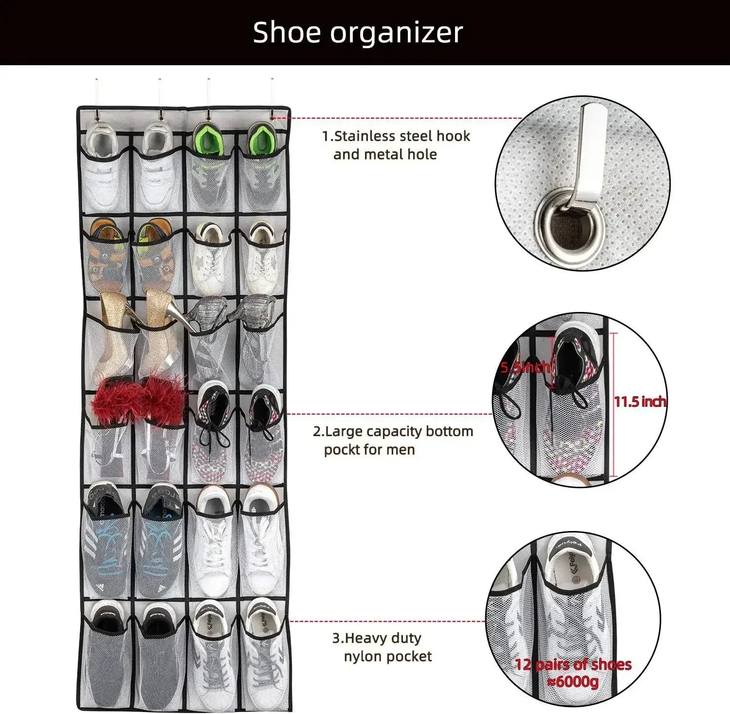 Organisateur de chaussures en situation dans un dressing