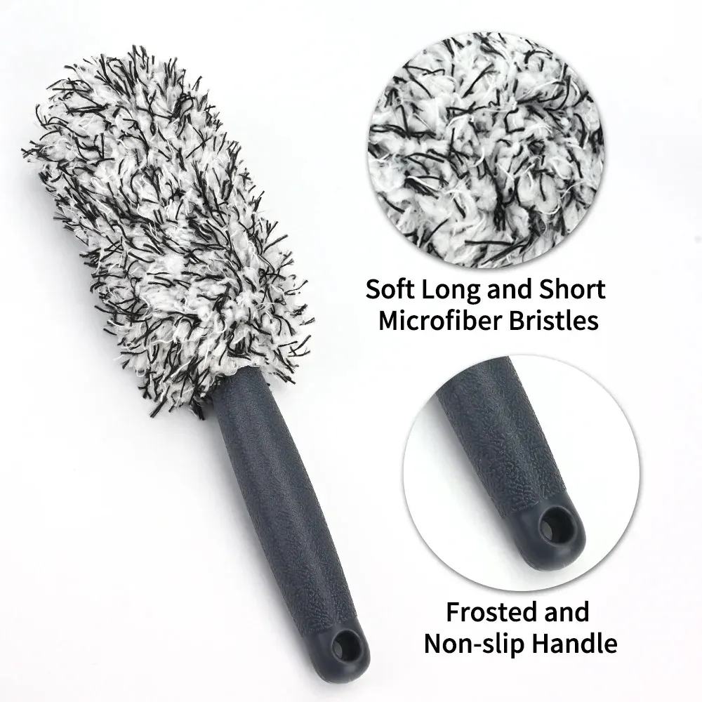 Détail de la brosse en peluche