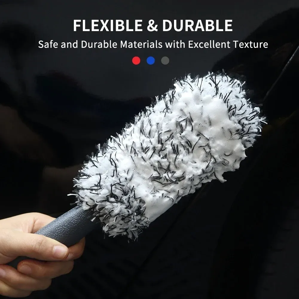 Brosse de lavage de voiture en peluche pour jantes