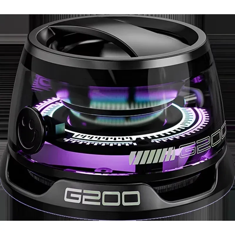 VIKEFON Haut-parleur Bluetooth portable HECATE G200 RGB, enceinte magnétique à éclairage RGB, Bluetooth 5.3, mini enceinte, autonomie 7 heures, support pour téléphone 7