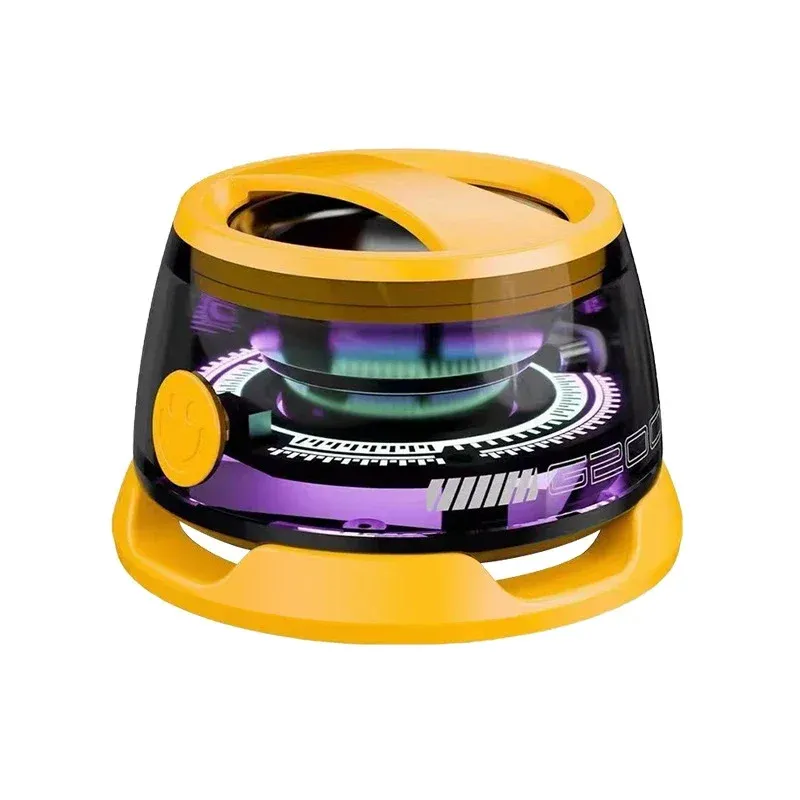 VIKEFON Haut-parleur Bluetooth portable HECATE G200 RGB, enceinte magnétique à éclairage RGB, Bluetooth 5.3, mini enceinte, autonomie 7 heures, support pour téléphone 12