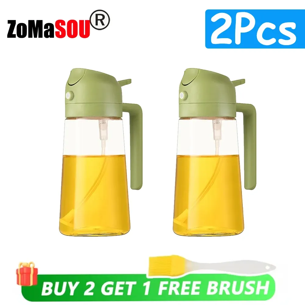 Pulvérisateur et verseur d'huile 2 en 1 en plastique, bouteille vide pour cuisine, barbecue et camping (lot de 1 à 4 pièces) 17