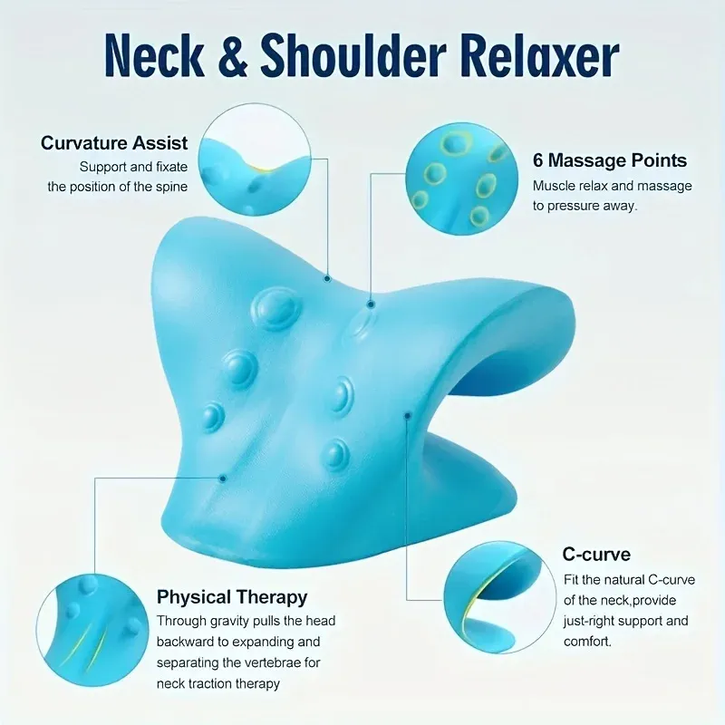 Oreiller de massage en EVA pour le cou et les épaules, favorisant la relaxation et l'alignement de la colonne cervicale 4
