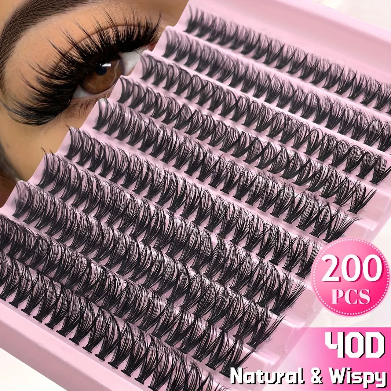 Extensions de cils effet naturel, courbure D, lot de 120, 160 ou 200 pièces (9-16 mm), kit mixte 40D, T50 et 80D, œil de chat 11