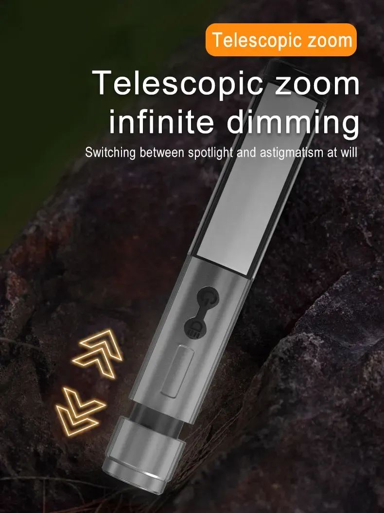 Lampe de poche LED télescopique rechargeable