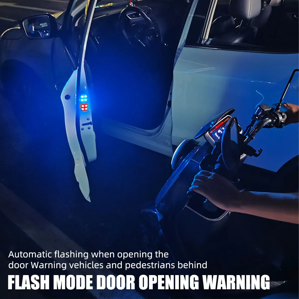 2 pièces Lumières LED RGB sans fil pour portière de voiture, projecteur de bienvenue magnétique rechargeable USB, feux d'avertissement et d'ambiance 5