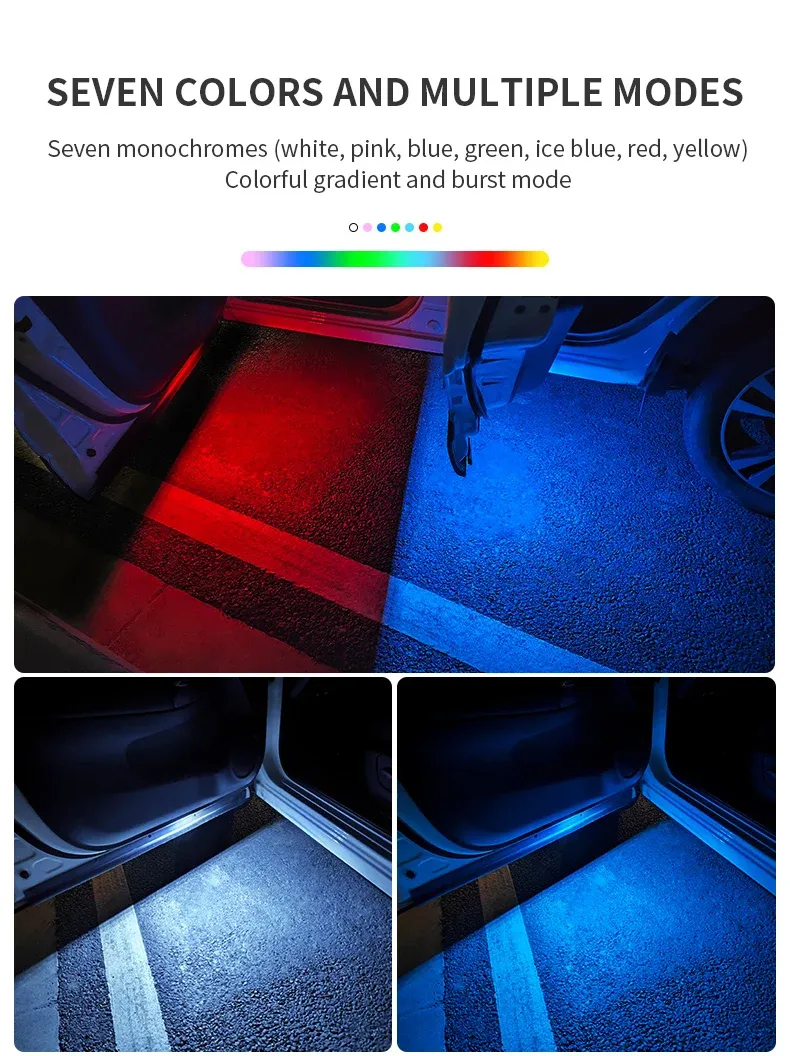 Éclairage LED de portière de voiture installé sur un véhicule