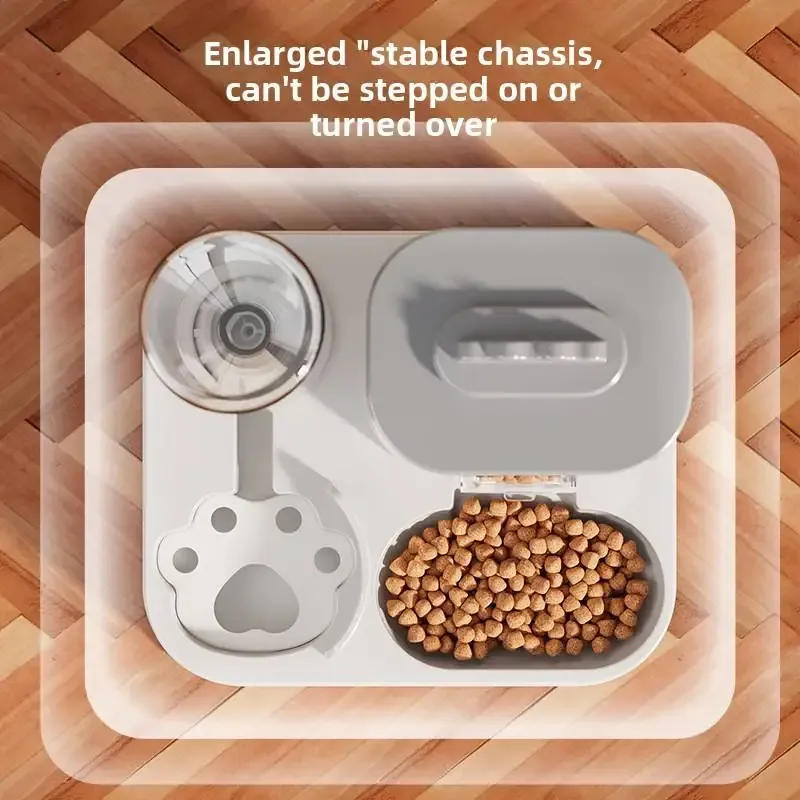 Distributeur d'eau et mangeoire intégrée pour chats et chiens, sans batterie, conception monobloc 5