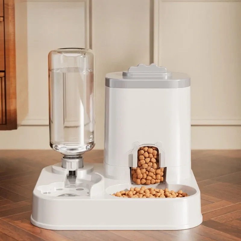 Distributeur d'eau et mangeoire intégrée pour chats et chiens, sans batterie, conception monobloc 6