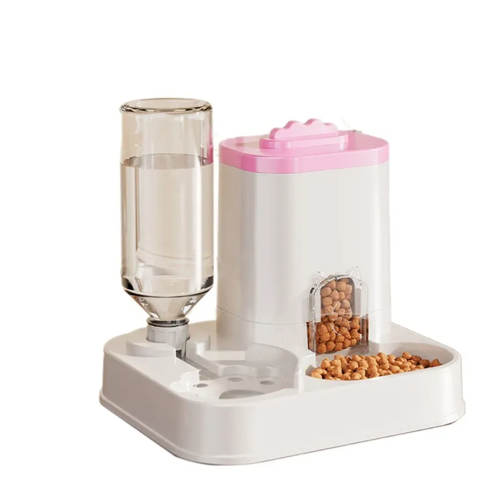 Distributeur d'eau et mangeoire intégrée pour chats et chiens, sans batterie, conception monobloc 9
