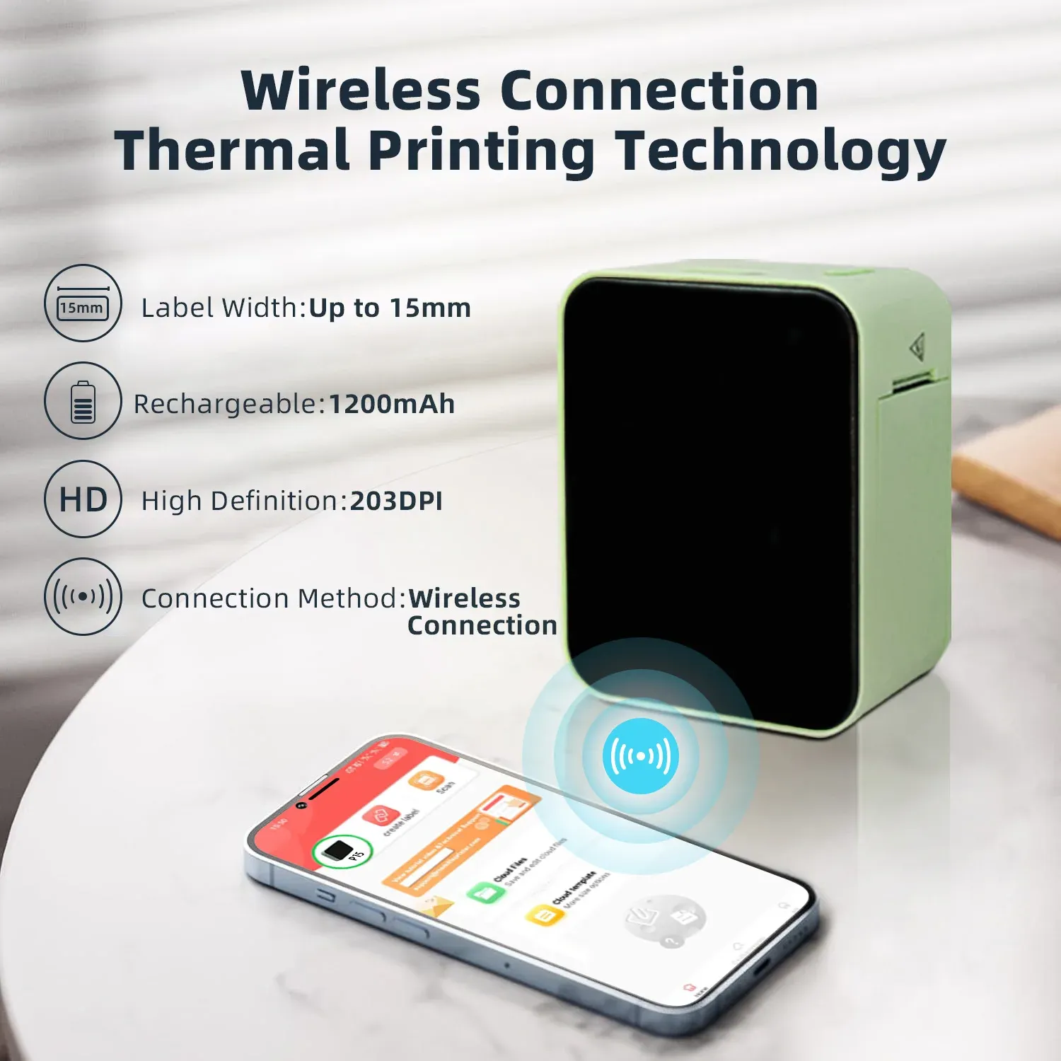 Imprimante thermique portable MarkLife P15 – Étiqueteuse sans fil Bluetooth pour usage domestique et professionnel 2