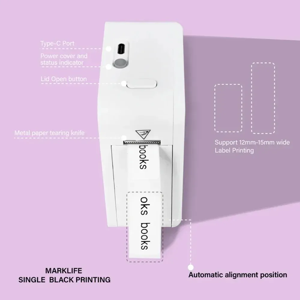 Étiquettes soignées créées avec la MarkLife P15