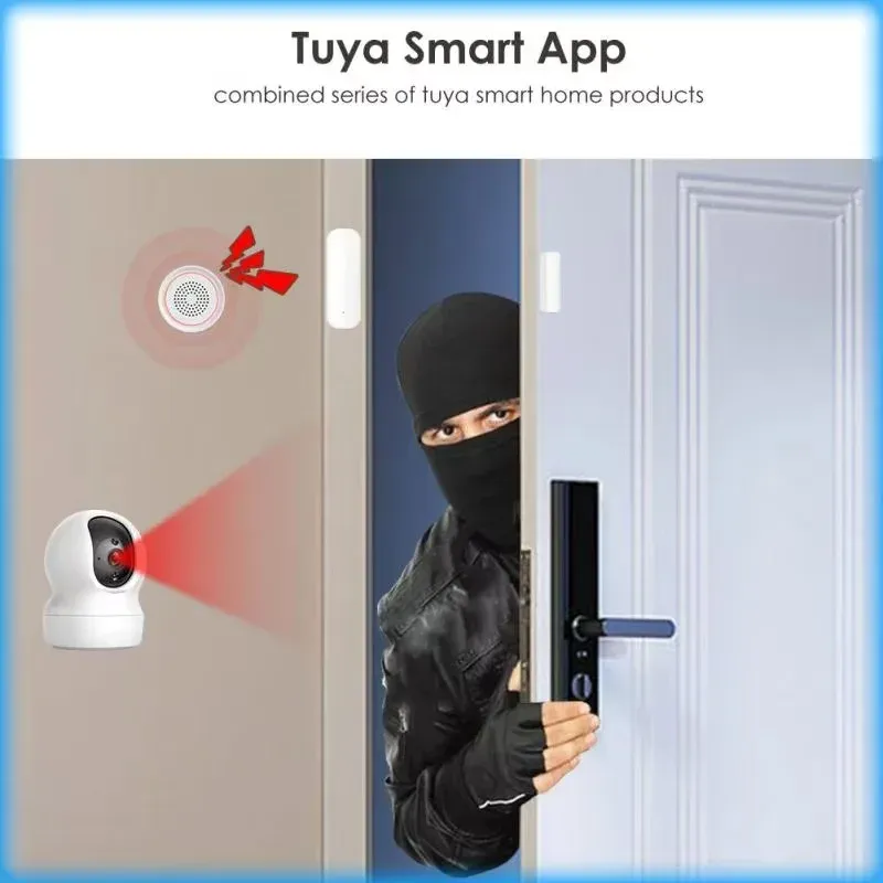 Capteur magnétique intelligent pour portes et fenêtres Tuya, connectivité Zigbee et Wi-Fi, compatible Alexa et Google Home 5