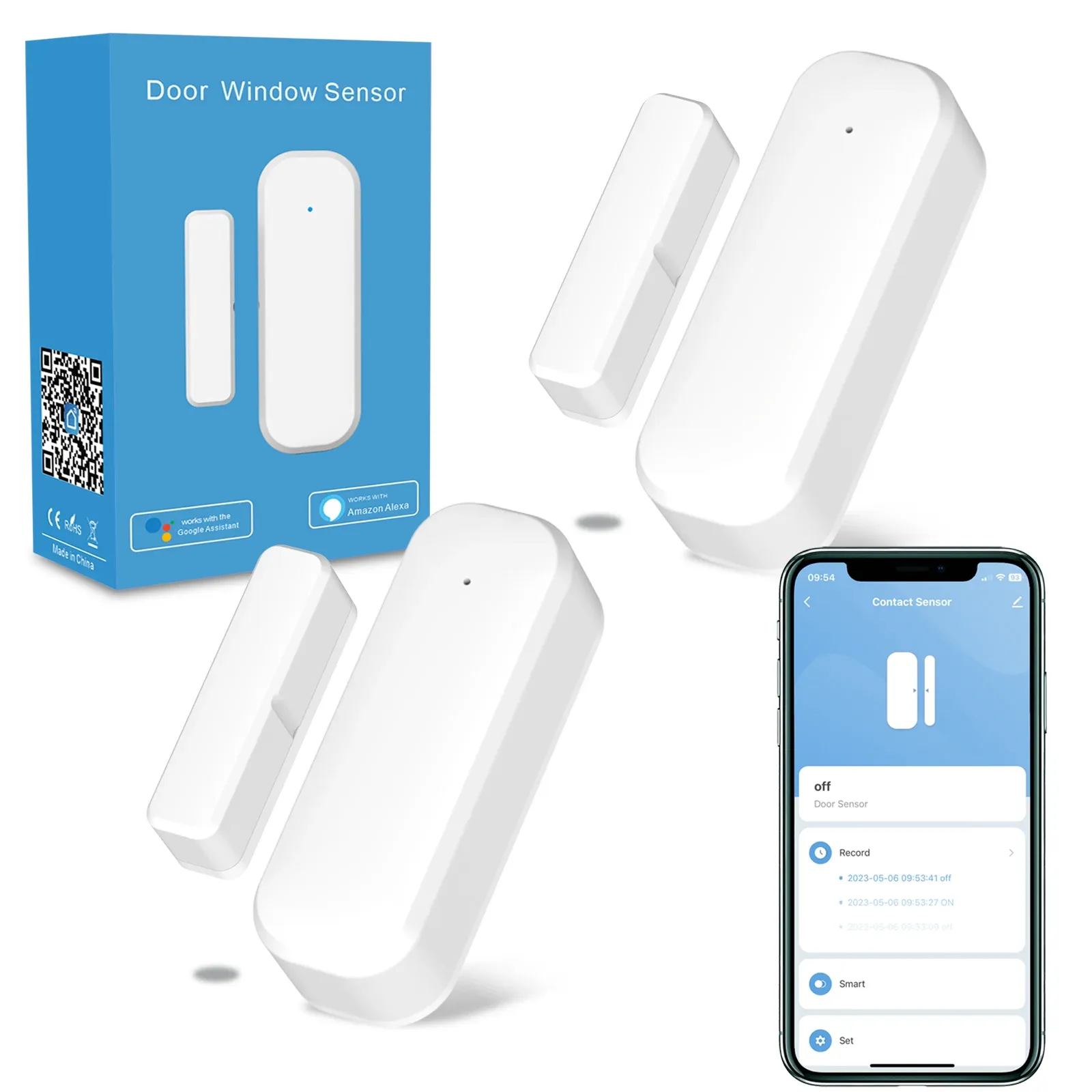 Capteur magnétique intelligent pour portes et fenêtres Tuya, connectivité Zigbee et Wi-Fi, compatible Alexa et Google Home 7