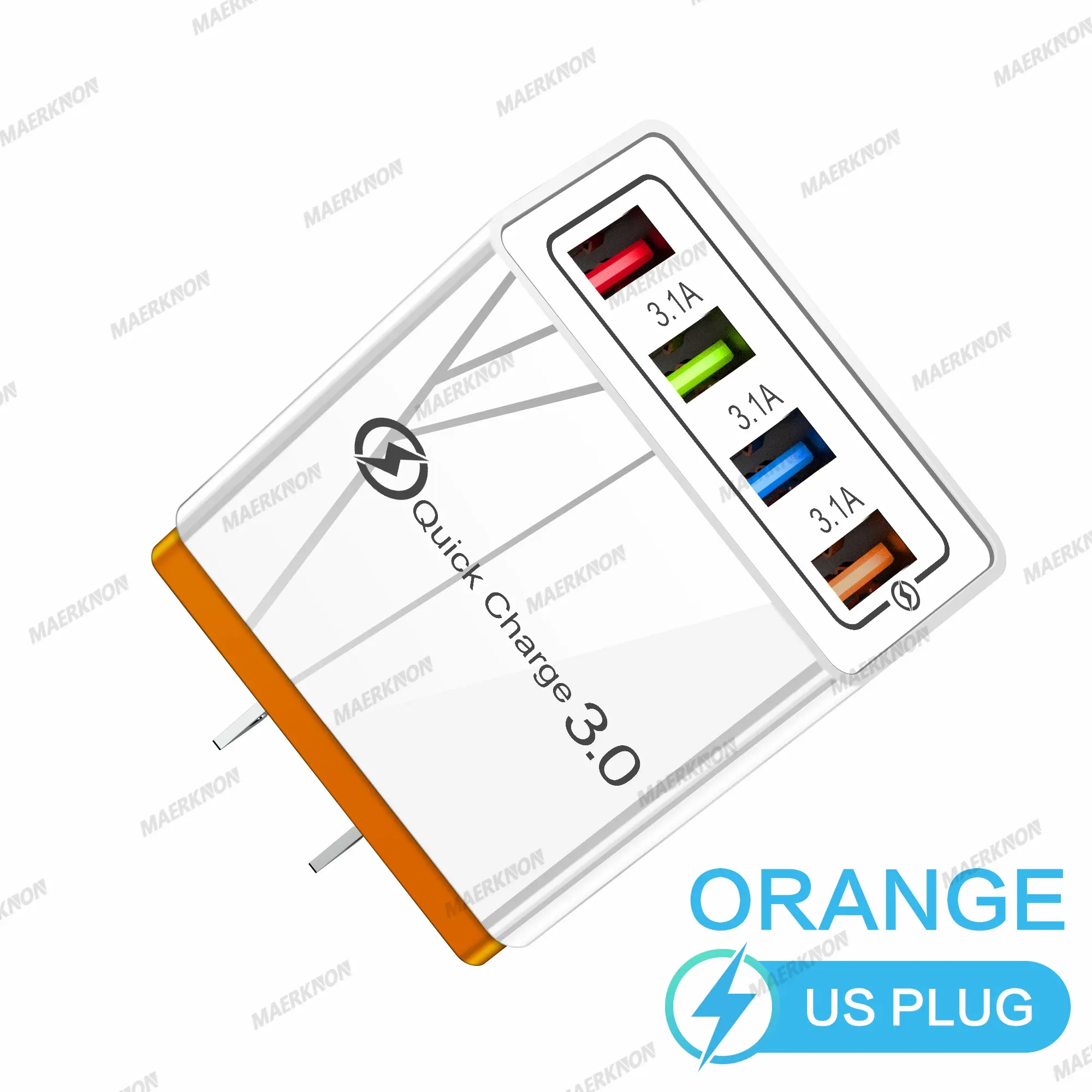 Chargeur USB 3A à 4 ports, charge rapide 3.0, prises UE et US, compatible iPhone, Samsung, Xiaomi, écouteurs, adaptateur de chargeur pour téléphone portable 12