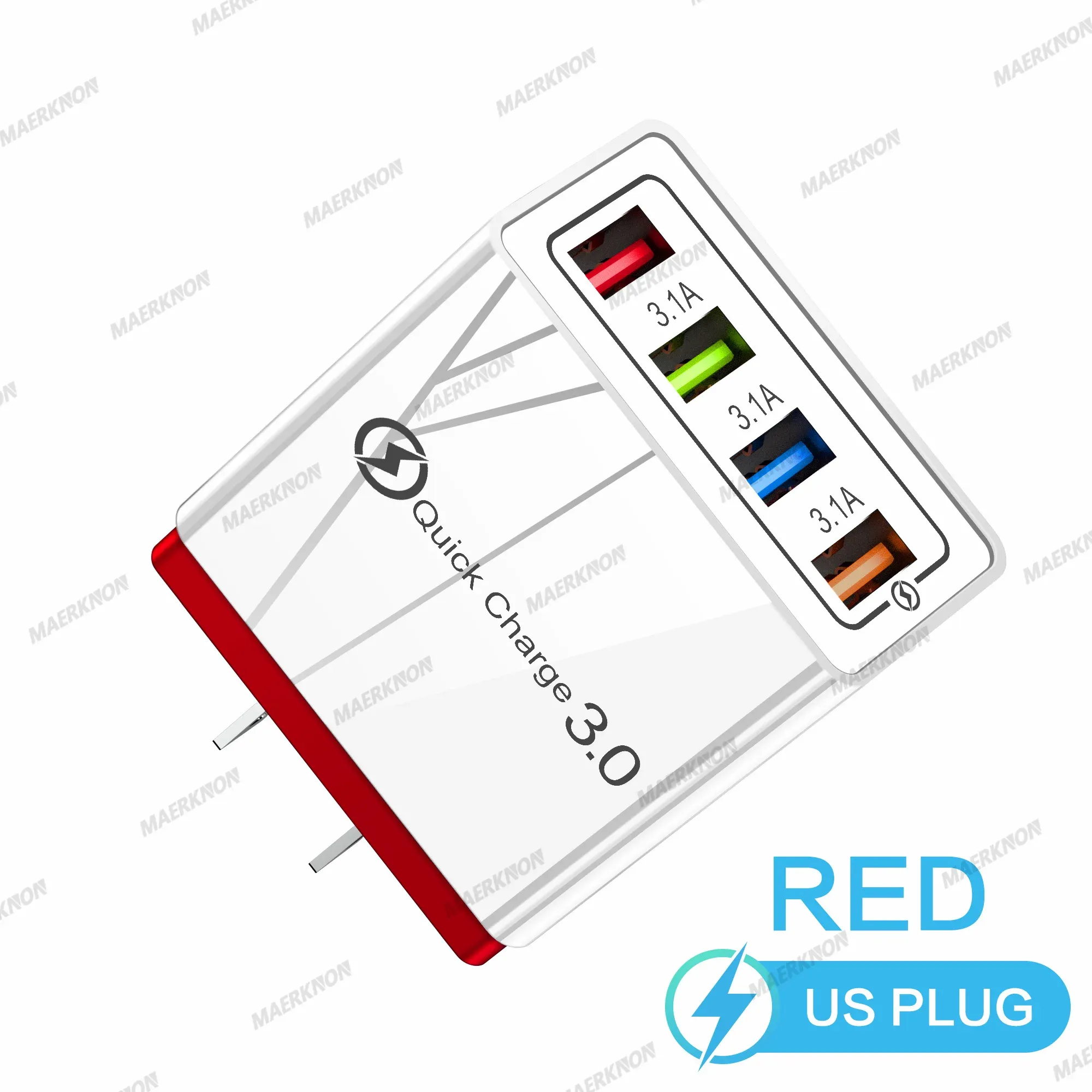 Chargeur USB 3A à 4 ports, charge rapide 3.0, prises UE et US, compatible iPhone, Samsung, Xiaomi, écouteurs, adaptateur de chargeur pour téléphone portable 11