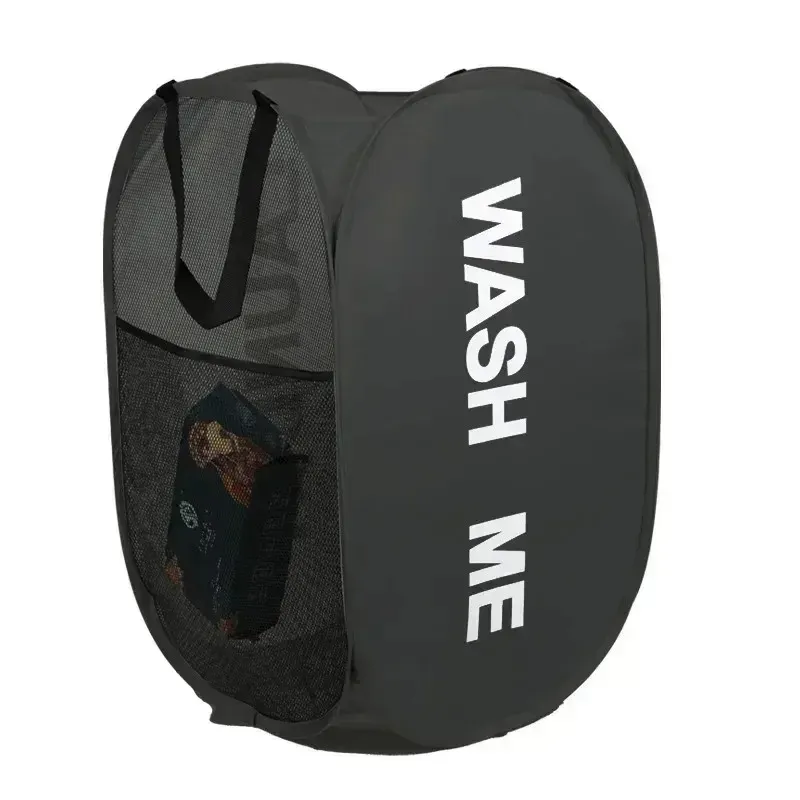 Panier à linge en maille pliable, salle de bains