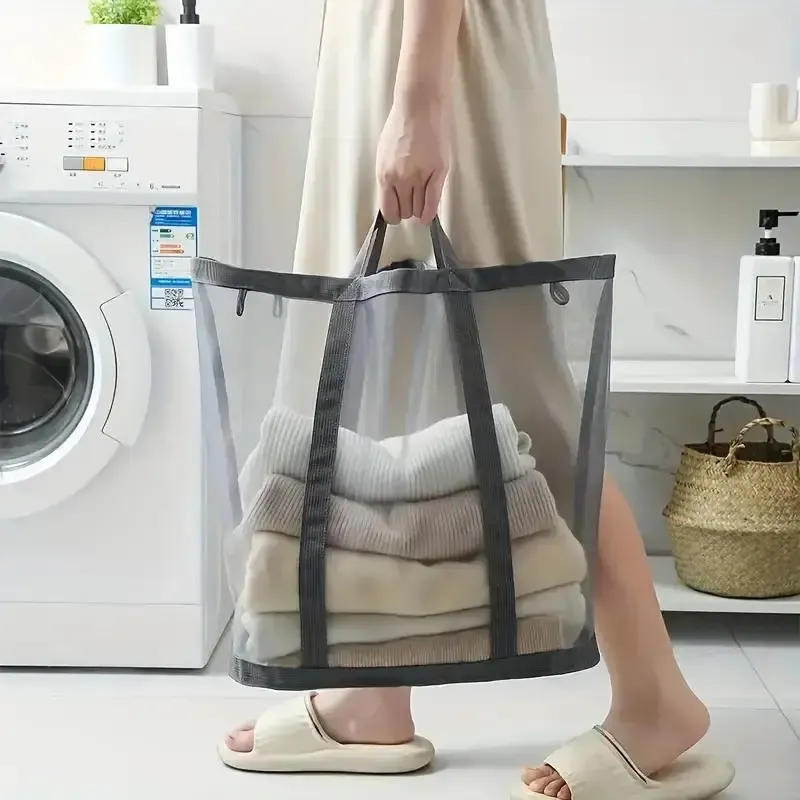 Panier à linge en maille pliable, usage