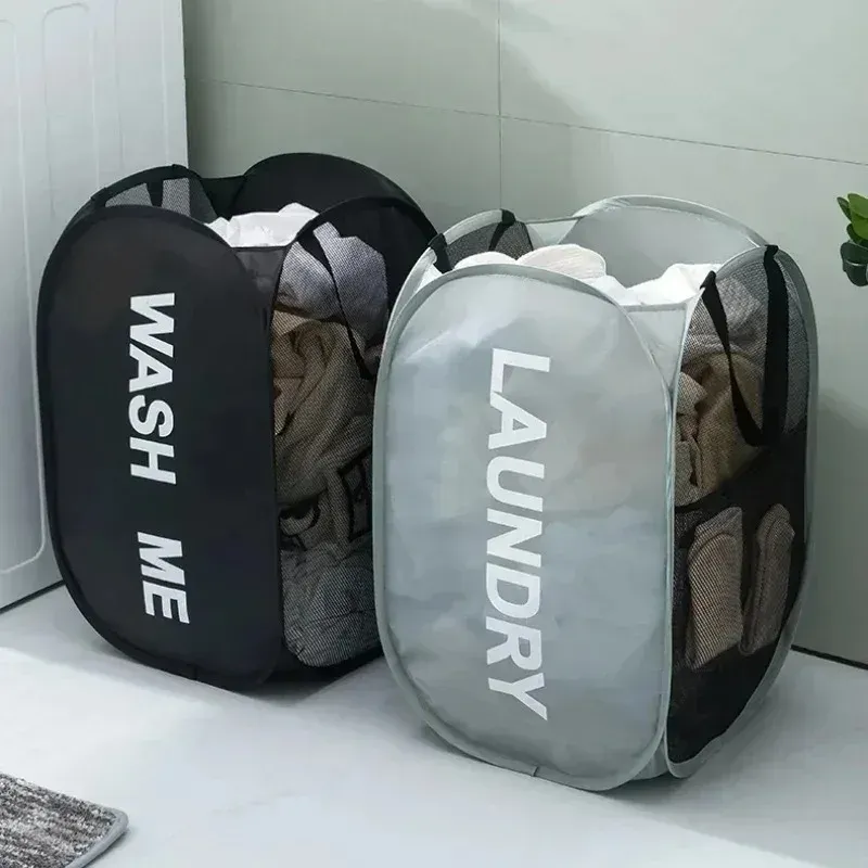 Panier à linge en maille pliable, présentation