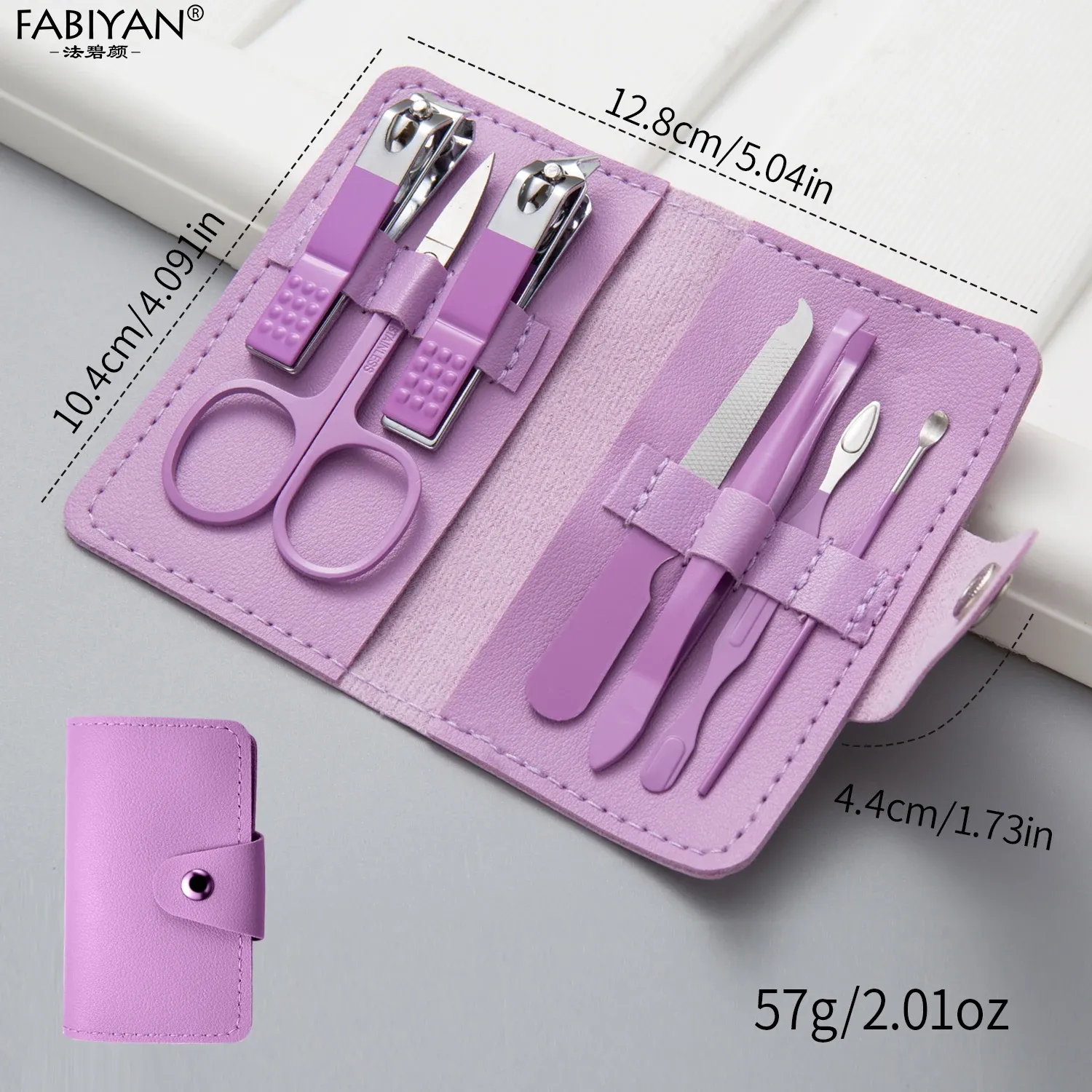 Ensemble de coupe-ongles portable, 7 pièces, comprenant coupe-ongles, lime, pince à épiler, ciseaux à sourcils et accessoires de manucure et pédicure 7