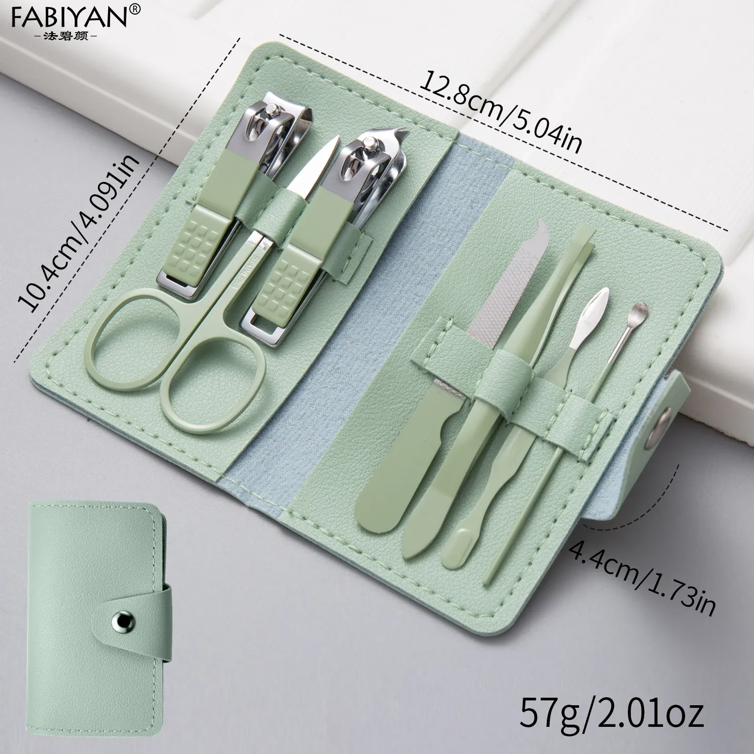Ensemble de coupe-ongles portable, 7 pièces, comprenant coupe-ongles, lime, pince à épiler, ciseaux à sourcils et accessoires de manucure et pédicure 10