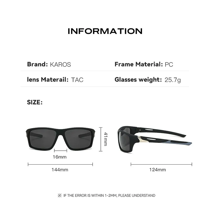 Lunettes de soleil polarisées KAROS Sports unisexes avec filtre UV400, idéales pour la pêche, le camping et les sports nautiques, offrant une clarté optimale 4