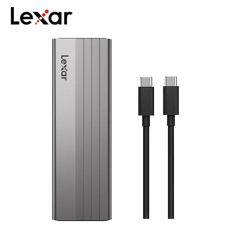 Lexar Boîtier de disque dur mobile USB 3.2 Type-C 10 Gbit/s pour SSD NVMe M.2 à clé M et B+M, original, E300 M.2 SSD