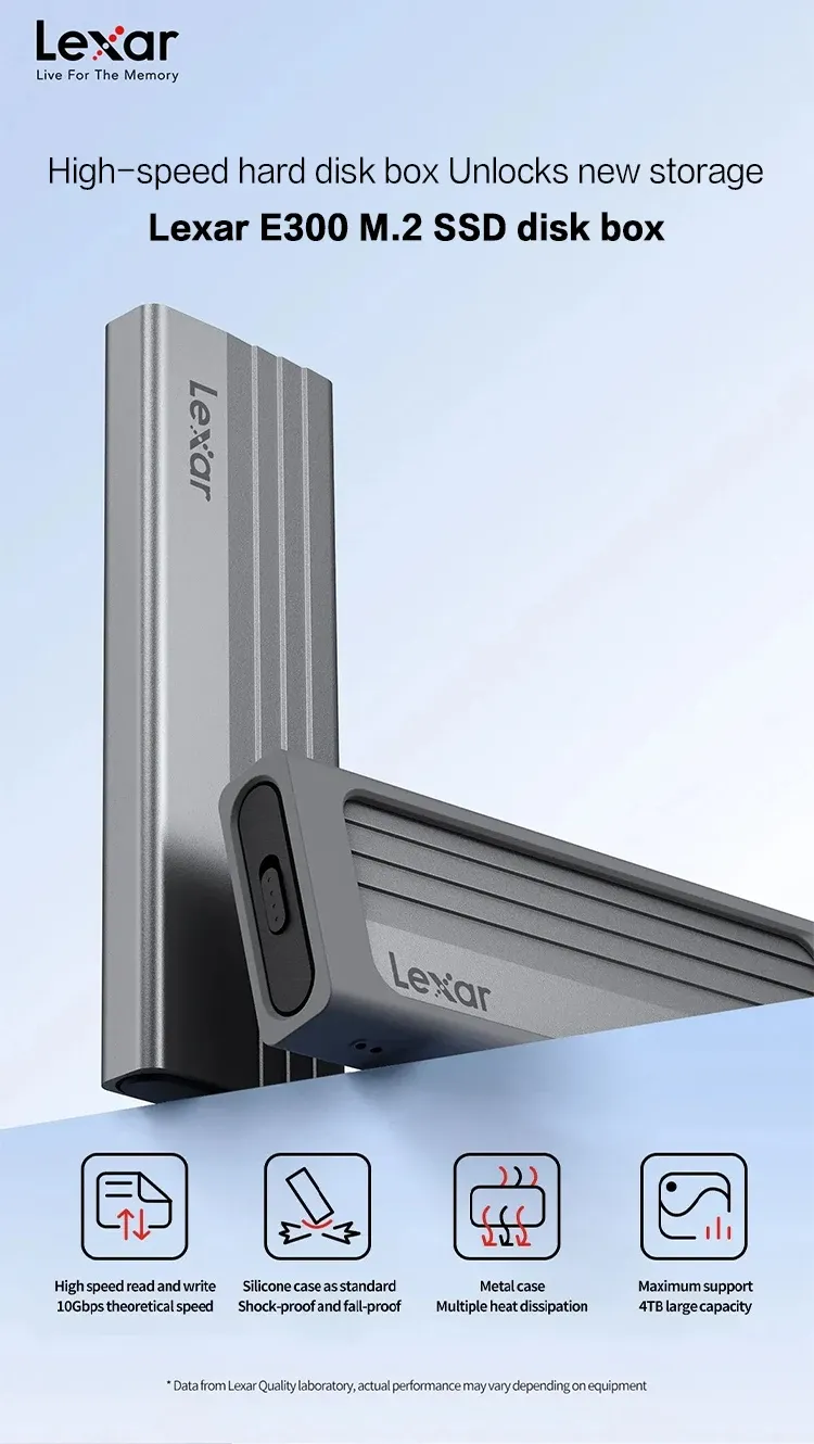 Boîtier Lexar E300 pour SSD M.2 - vue d'ensemble