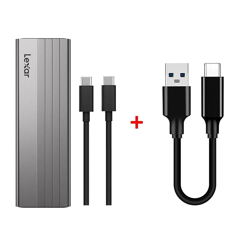 Lexar Boîtier de disque dur mobile USB 3.2 Type-C 10 Gbit/s pour SSD NVMe M.2 à clé M et B+M, original, E300 M.2 SSD 7