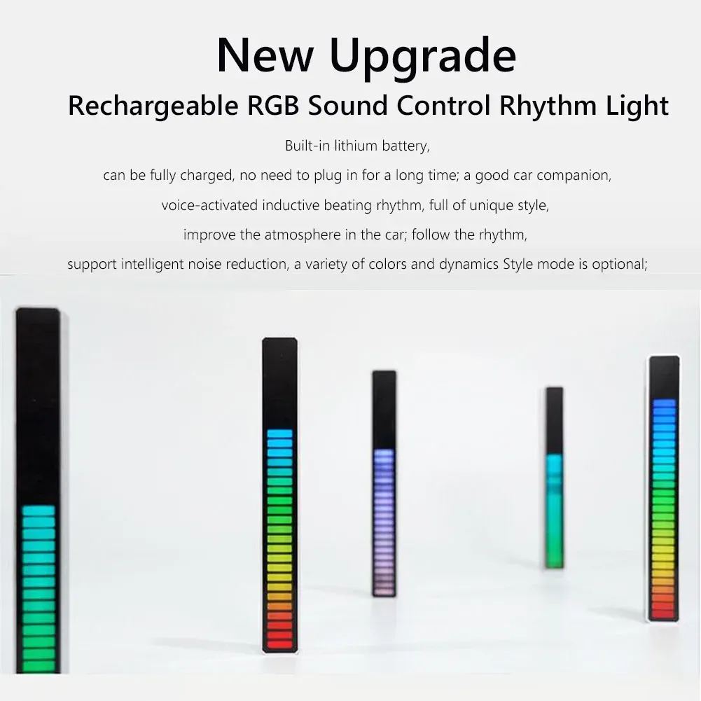 Bande lumineuse LED RGB synchronisée sur la musique pour voiture, lampe d'ambiance et décoration de fête 6