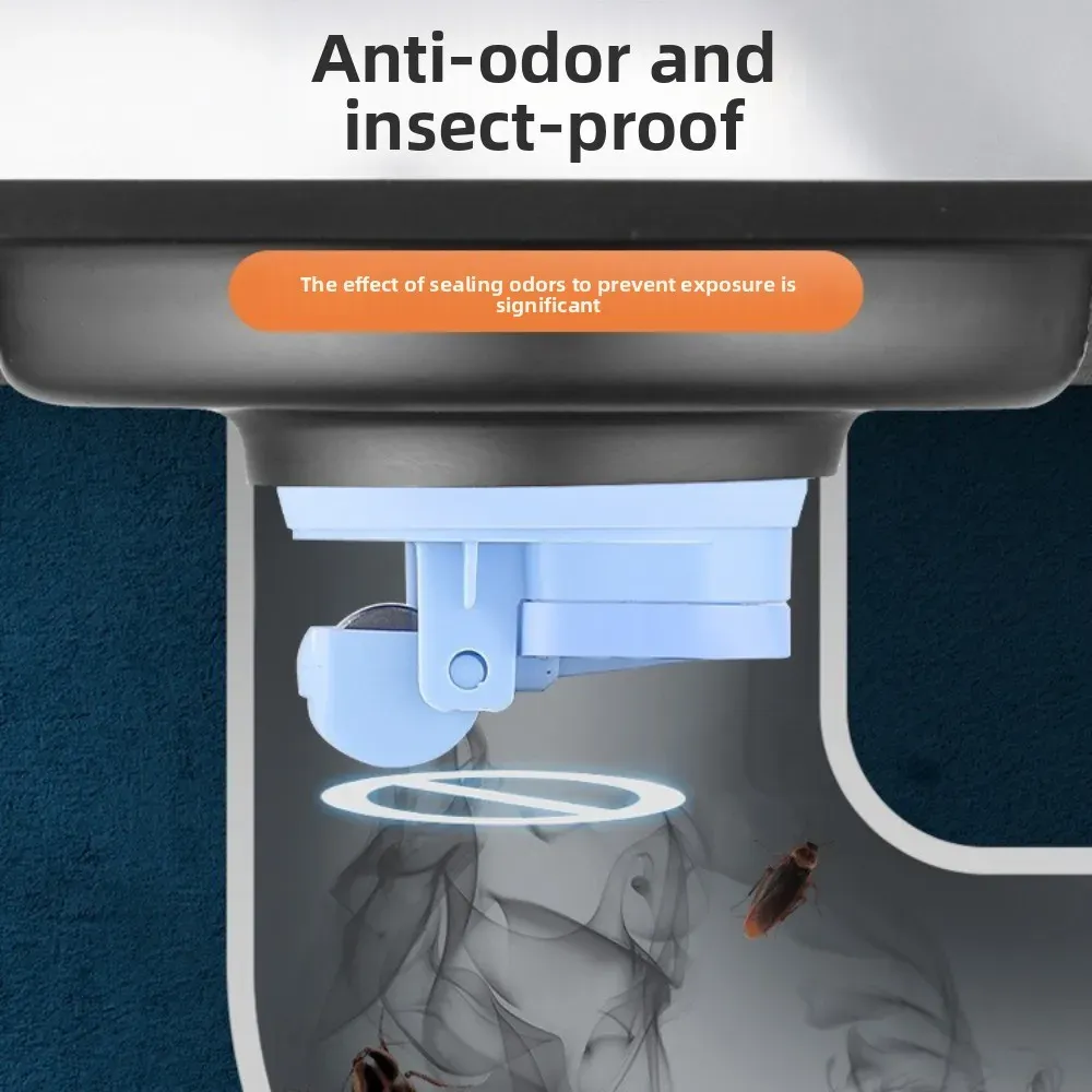 Bouchon de vidange de sol anti-odeurs et anti-insectes, universel, pour évier de salle de bain, avec crépine attrape-cheveux 3