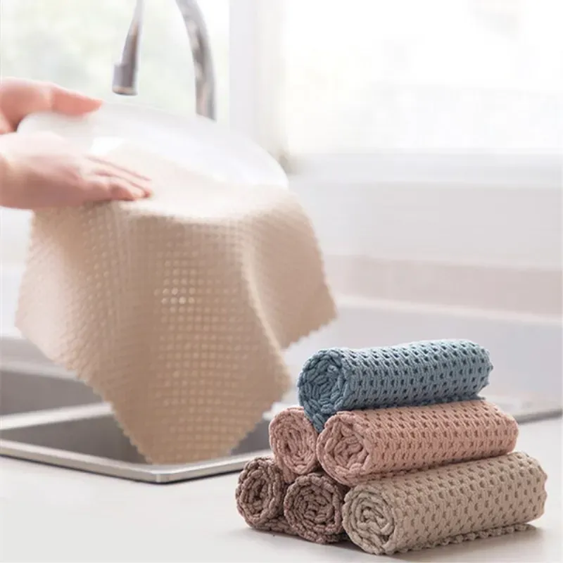 Chiffon de nettoyage en microfibre super absorbant, pour la cuisine, efficace pour essuyer la vaisselle, anti-graisse - Image 1