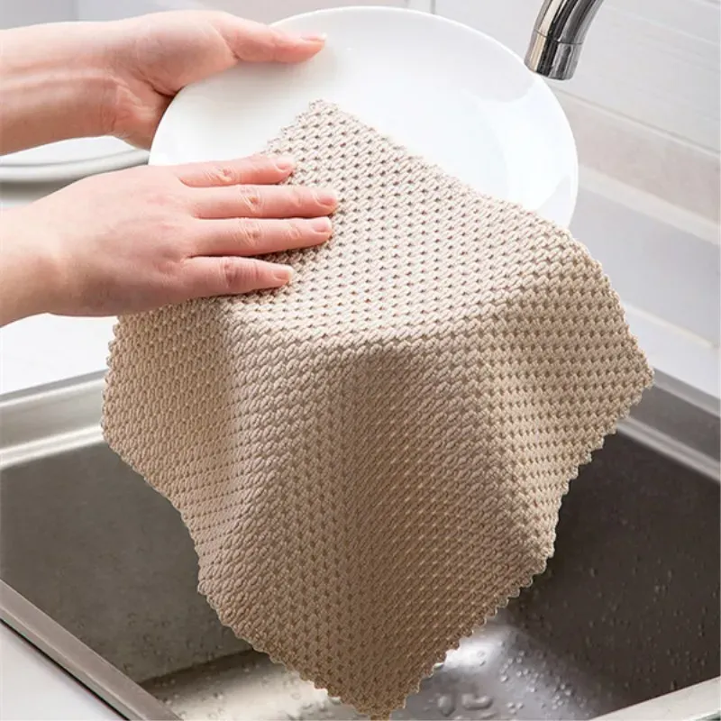Chiffon de nettoyage en microfibre super absorbant, pour la cuisine, efficace pour essuyer la vaisselle, anti-graisse 3