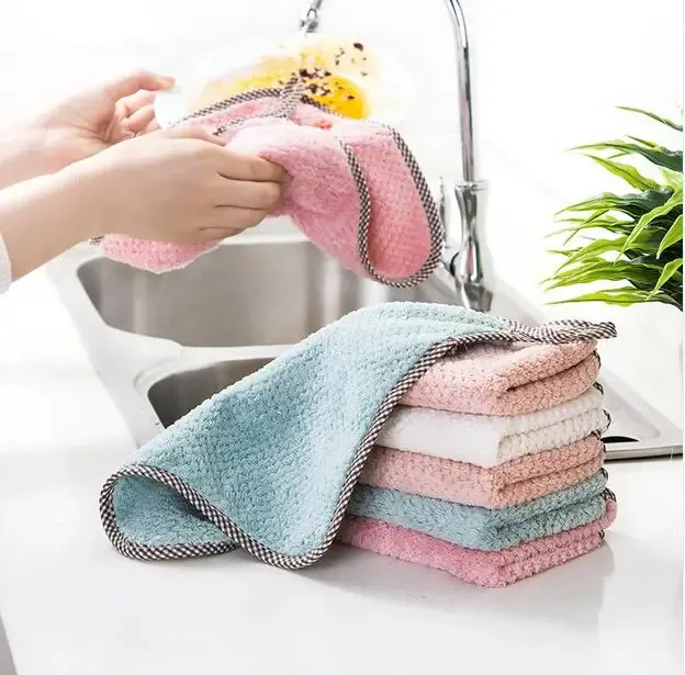 Chiffon de nettoyage en microfibre super absorbant, pour la cuisine, efficace pour essuyer la vaisselle, anti-graisse 11