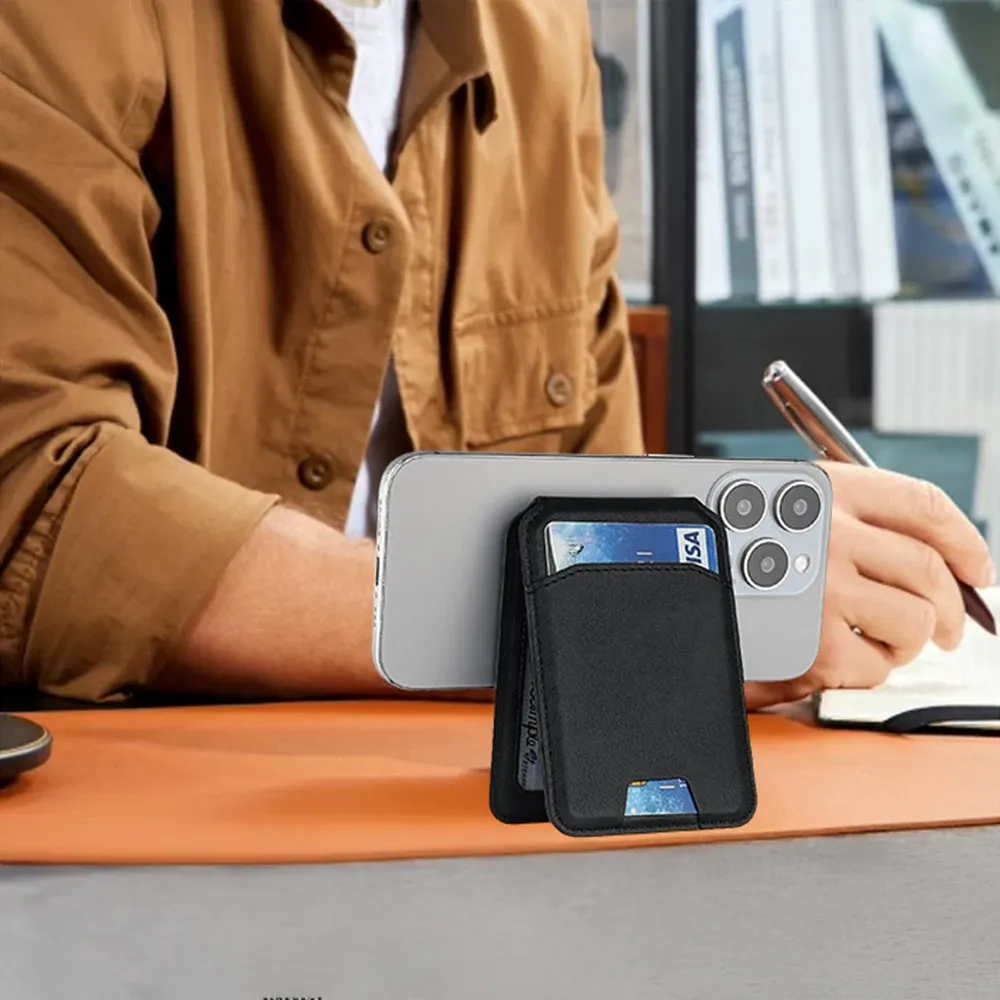 Étui portefeuille en cuir magnétique compatible MagSafe pour iPhone 6