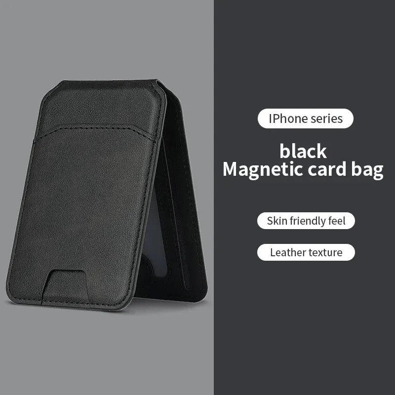 Étui portefeuille en cuir magnétique compatible MagSafe pour iPhone 9