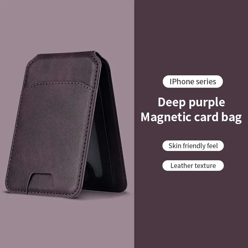 Étui portefeuille en cuir magnétique compatible MagSafe pour iPhone 7
