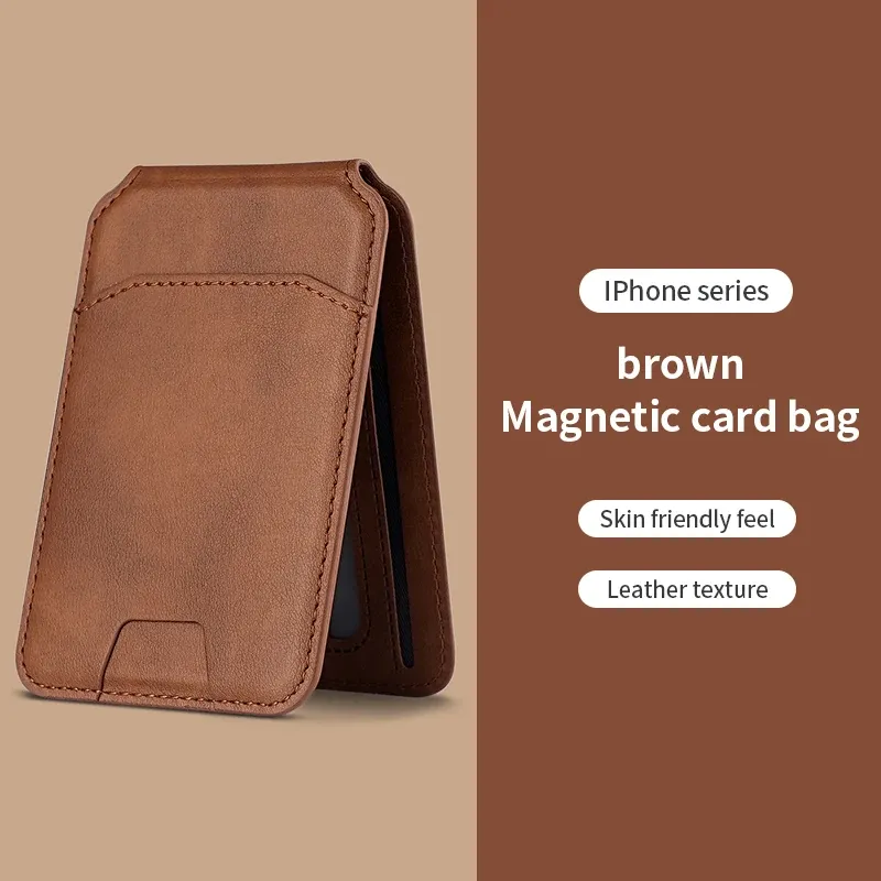 Étui portefeuille en cuir magnétique compatible MagSafe pour iPhone 10