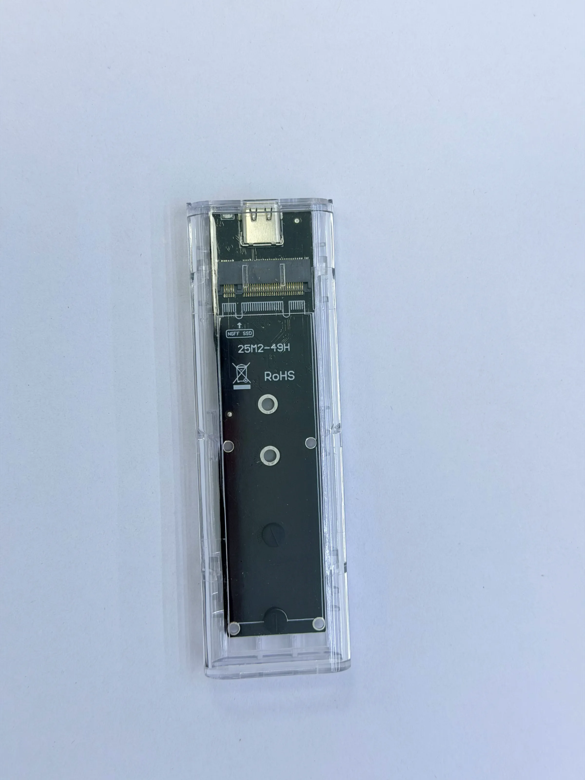 Boîtier SSD M.2 NVMe PCIe NGFF SATA à double protocole, transparent, USB Type-C 10 Gbps, boîtier externe transparent pour SSD M.2 PCI-E 8
