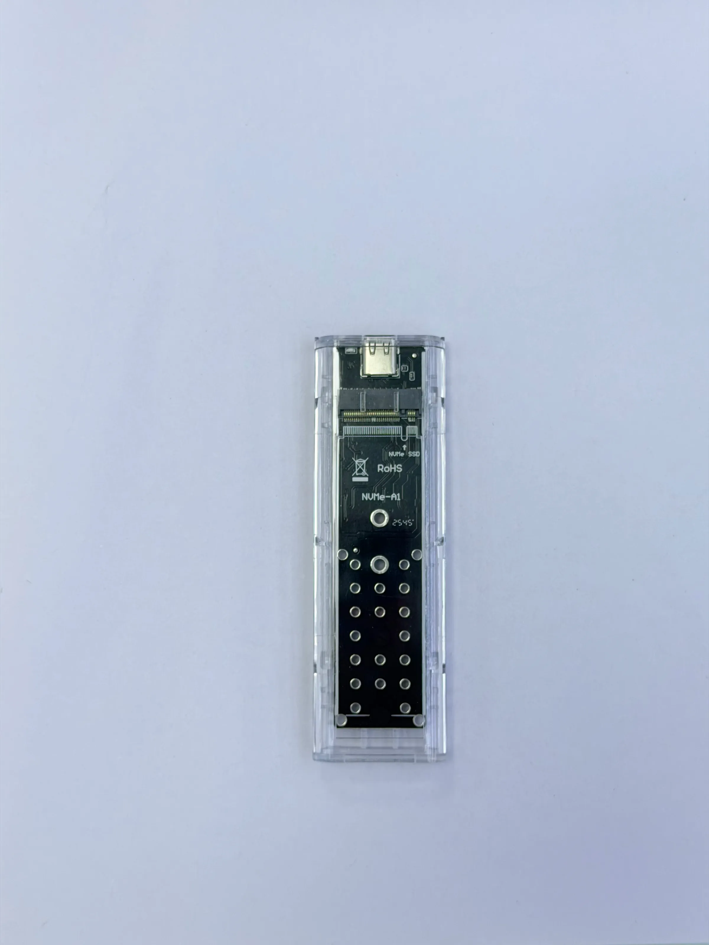 Boîtier SSD M.2 NVMe PCIe NGFF SATA à double protocole, transparent, USB Type-C 10 Gbps, boîtier externe transparent pour SSD M.2 PCI-E 7