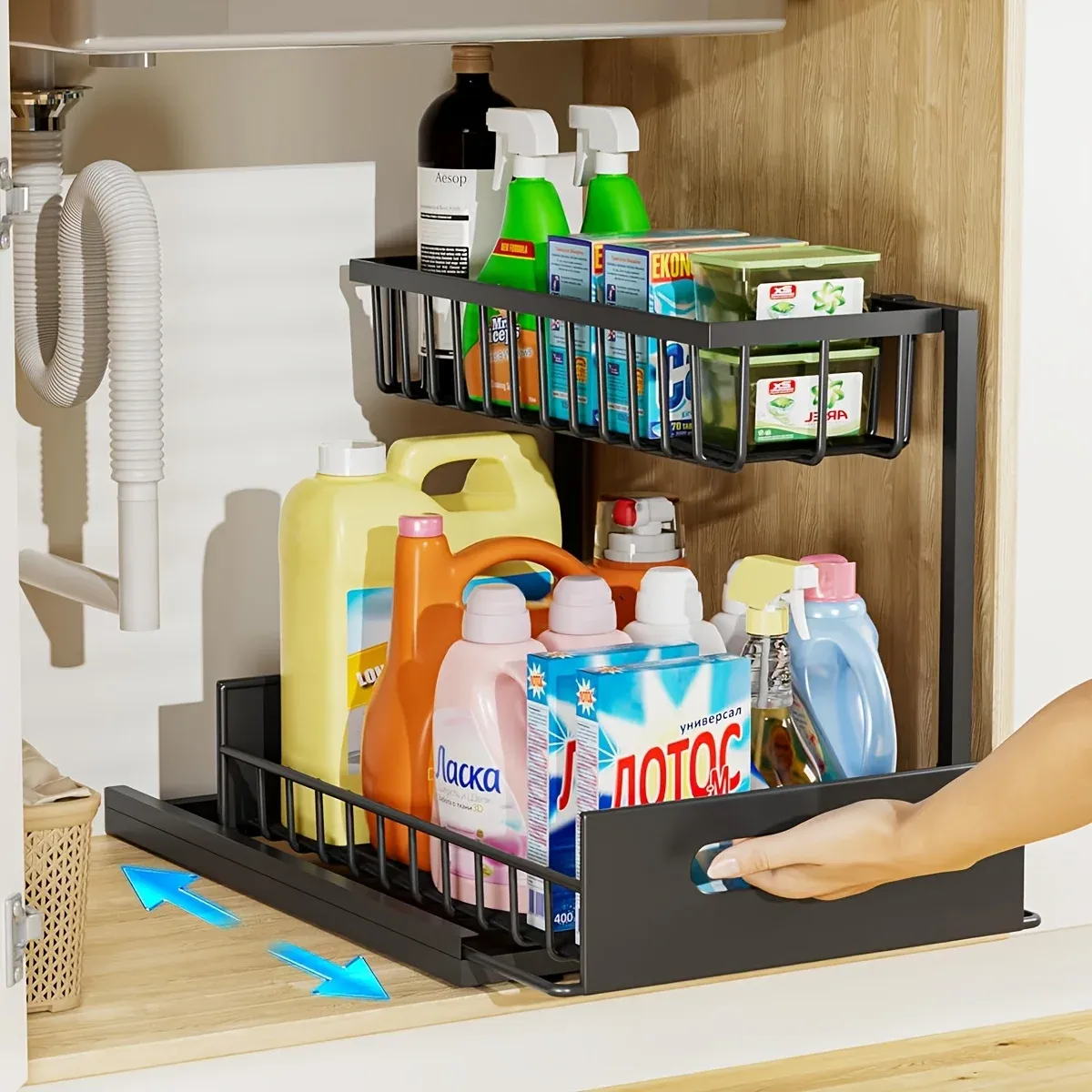 Organisateur utilisé dans une salle de bain
