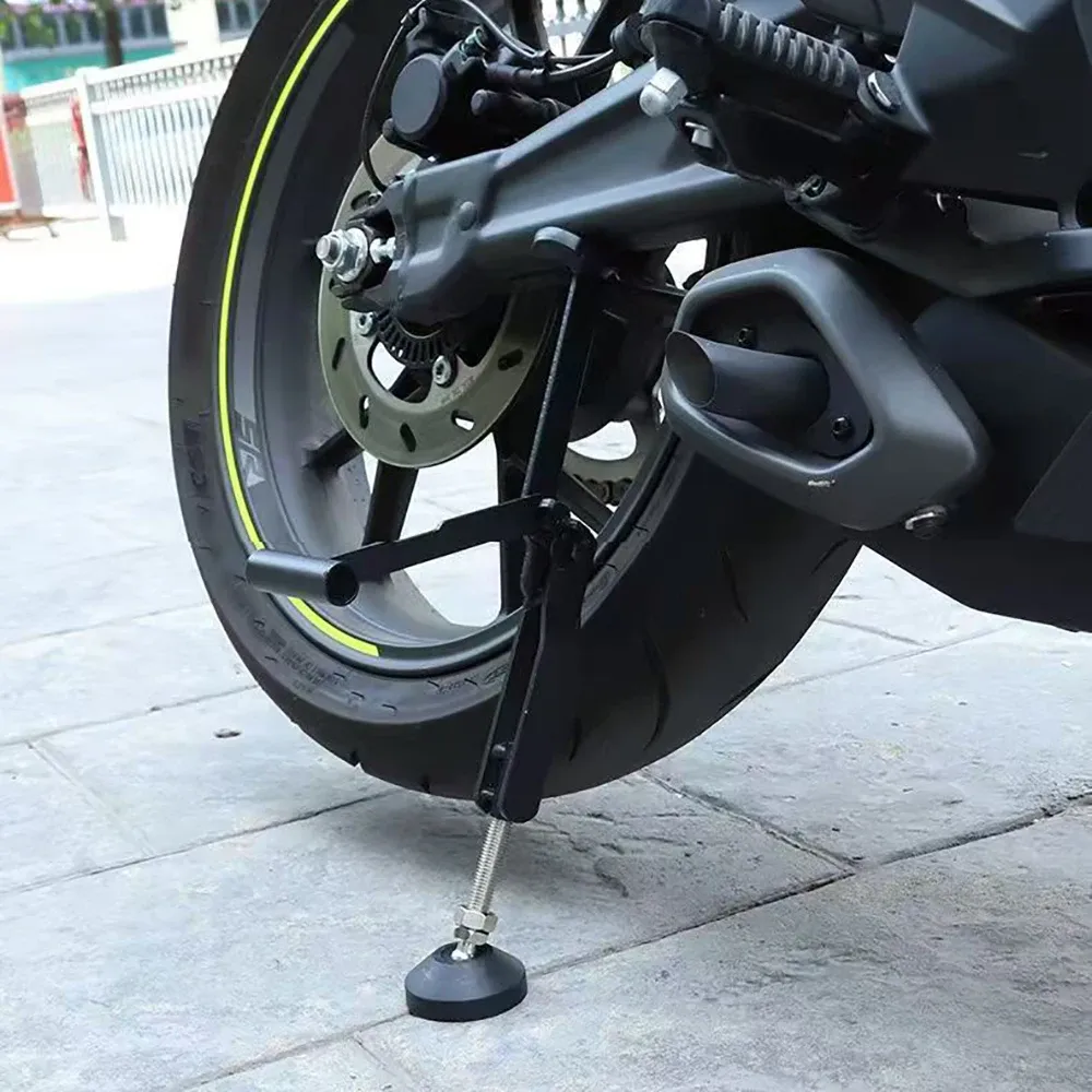Lève-roue universel pour moto avec support de bras oscillant et cadre de levage, compatible avec la plupart des véhicules 2