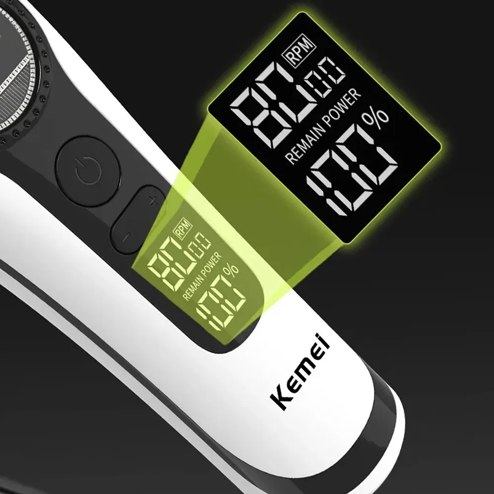 Tondeuse à cheveux professionnelle Kemei 1593 rechargeable, tondeuse électrique à moteur sans balais à rotor externe 6