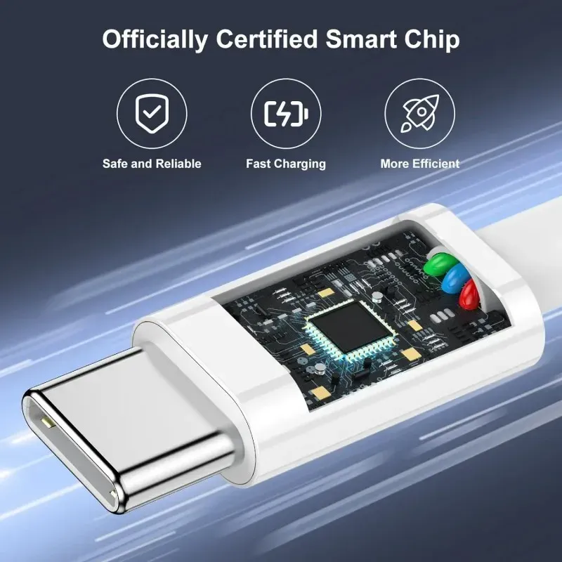 Câble de charge rapide USB-C vers USB-C PD 100W pour iPhone 16, 15, 17 Pro Max, iPad, Xiaomi, Samsung, Google, Honor, Type-C, 1 m (lot de 20) 4