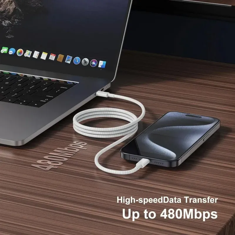 Câble de charge rapide USB-C vers USB-C PD 100W pour iPhone 16, 15, 17 Pro Max, iPad, Xiaomi, Samsung, Google, Honor, Type-C, 1 m (lot de 20) 6