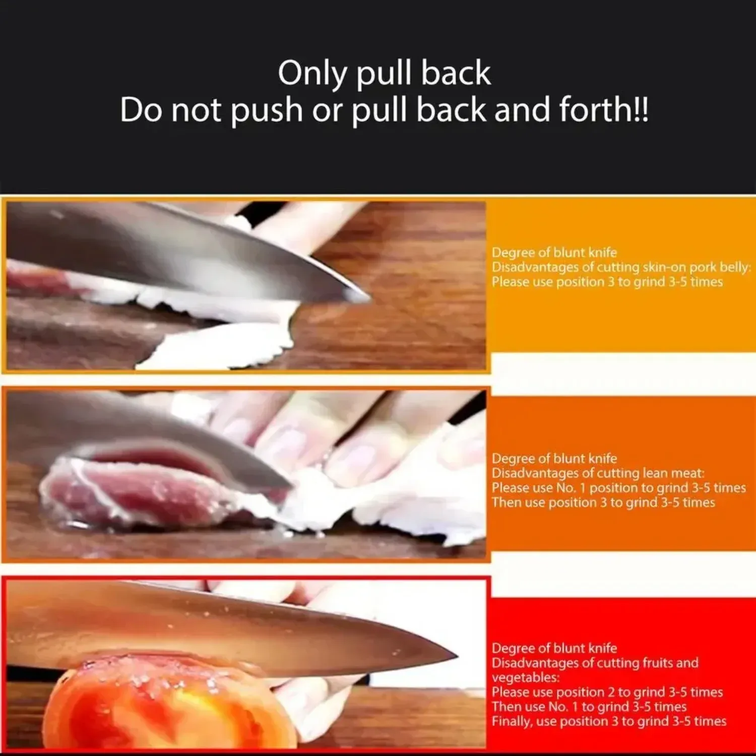 Aiguiseur de couteaux professionnel 4 en 1 à quatre étapes en diamant, outil durable et confortable pour un usage domestique et en cuisine 6